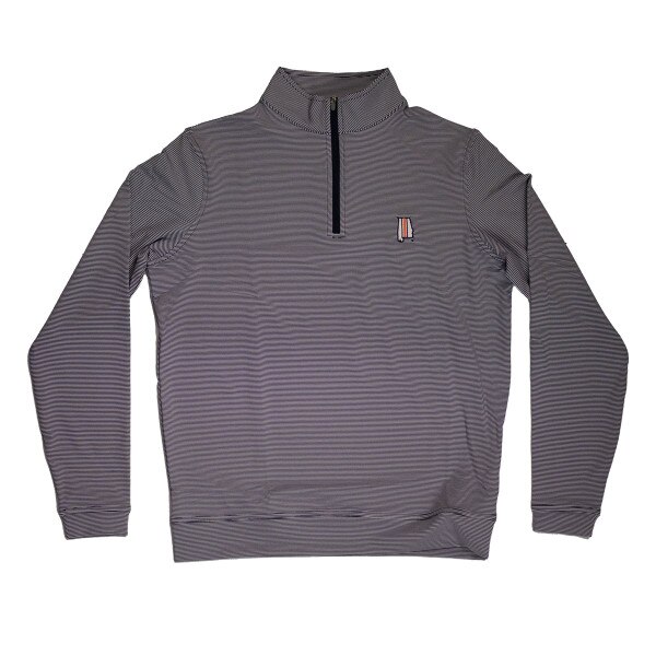 peter millar navy striped 1/4 zip
